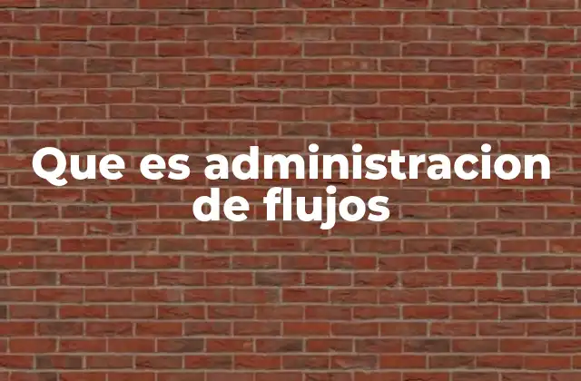 Que es Administracion de Flujos