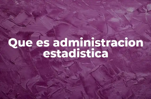 Que es Administracion Estadistica