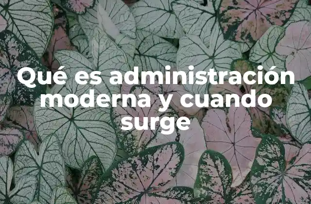 Qué es Administración Moderna y Cuando Surge