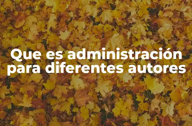 Que es Administración para Diferentes Autores