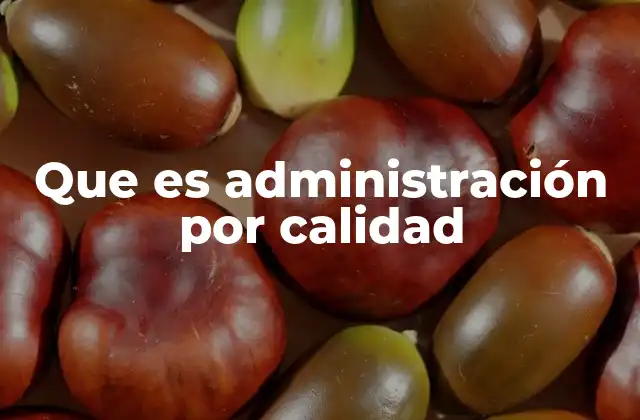 Que es Administración por Calidad