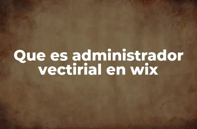 Que es Administrador Vectirial en Wix