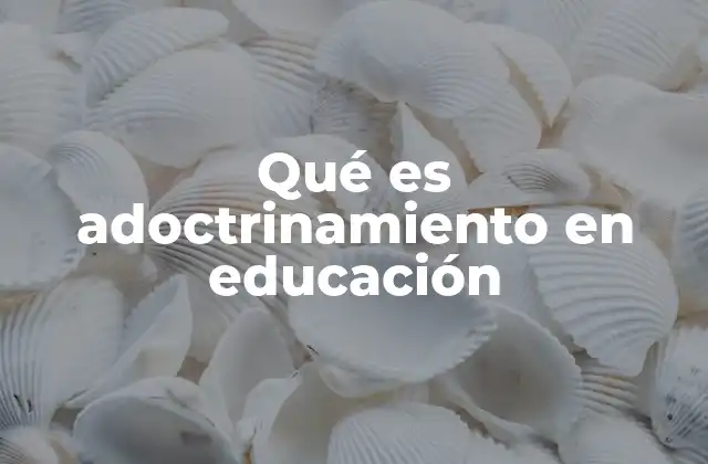 Qué es Adoctrinamiento en Educación