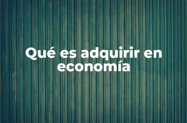 Qué es Adquirir en Economía