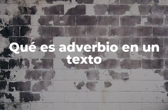 Qué es Adverbio en un Texto