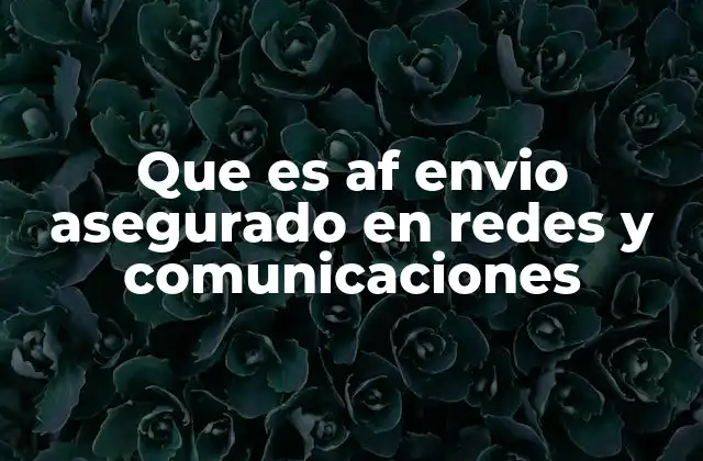 Que es Af Envio Asegurado en Redes y Comunicaciones