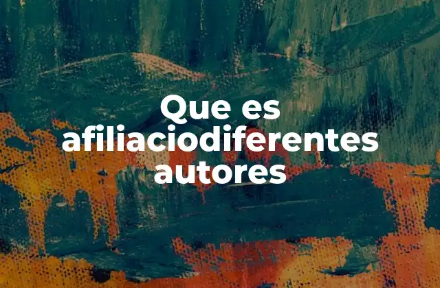 Que es Afiliaciodiferentes Autores