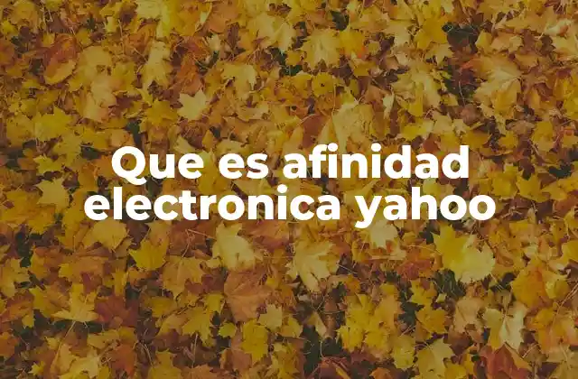 Que es Afinidad Electronica Yahoo