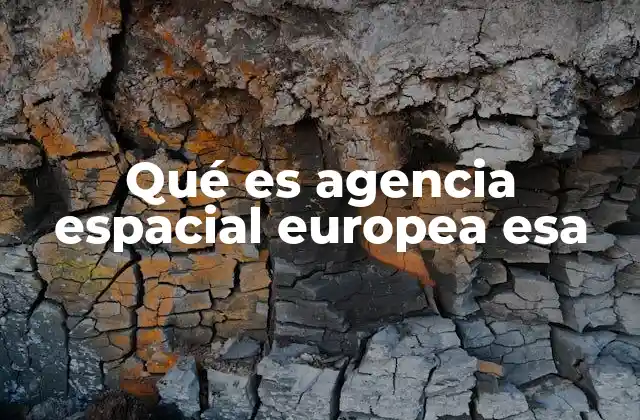 Qué es Agencia Espacial Europea Esa