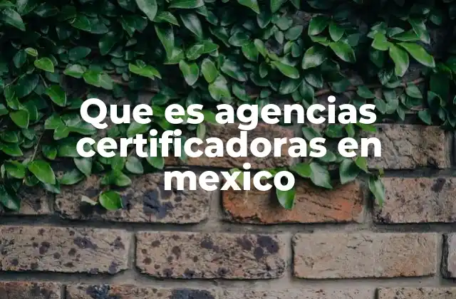 Que es Agencias Certificadoras en Mexico