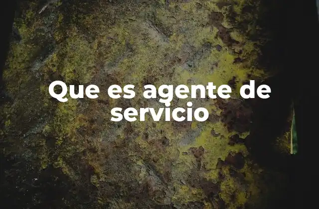 Que es Agente de Servicio