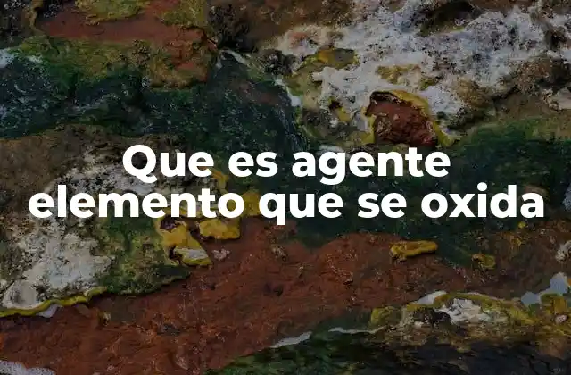 Que es Agente Elemento que Se Oxida