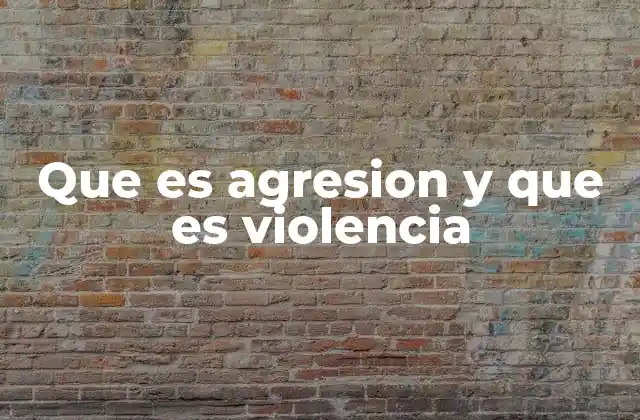 Que es Agresion y que es Violencia
