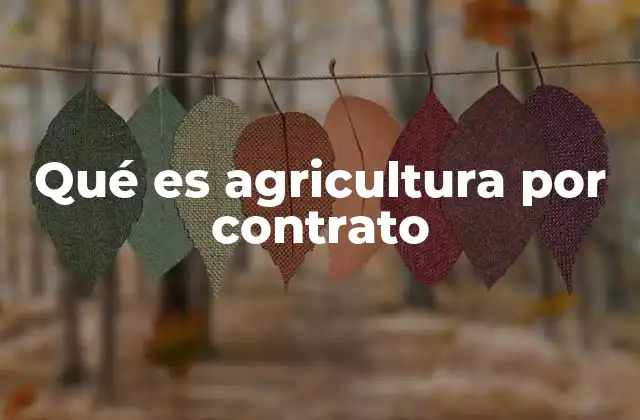 Qué es Agricultura por Contrato
