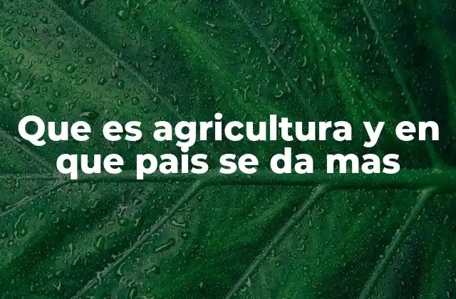 La importancia de la agricultura en el desarrollo económico global