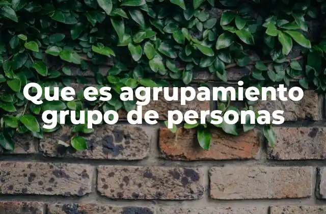 Que es Agrupamiento Grupo de Personas