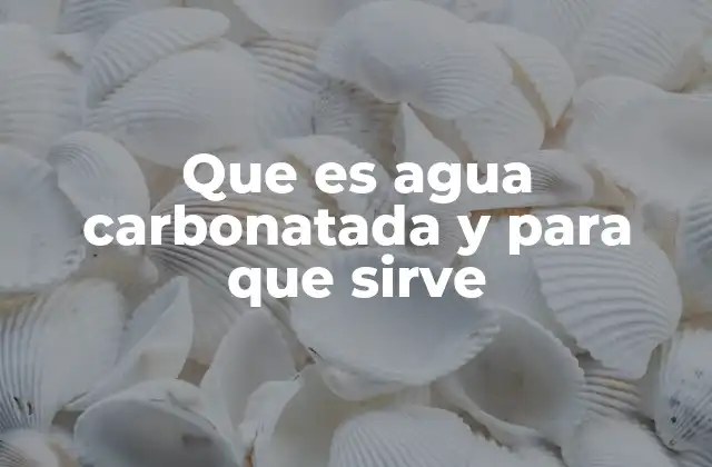 Que es Agua Carbonatada y para que Sirve