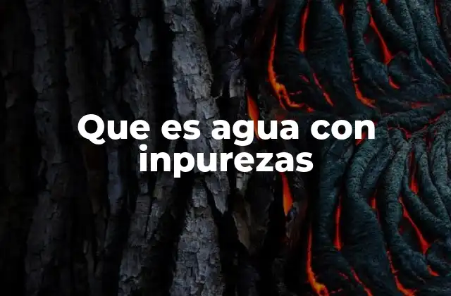 Que es Agua con Inpurezas 2 Tipos de contaminantes en el agua