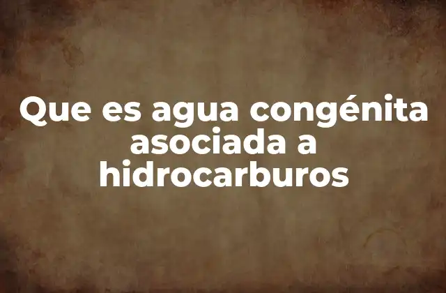 Que es Agua Congénita Asociada a Hidrocarburos