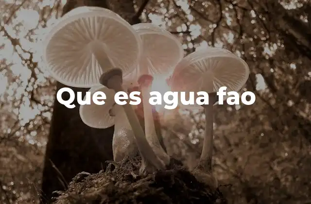 Que es Agua Fao