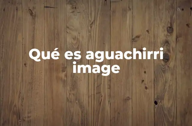 Qué es Aguachirri Image