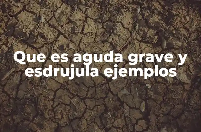 Que es Aguda Grave y Esdrujula Ejemplos