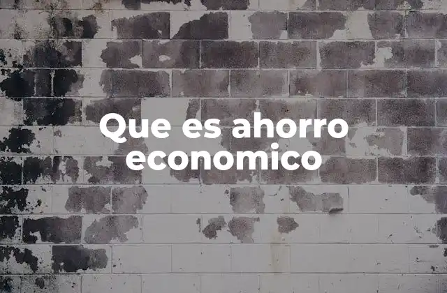 Que es Ahorro Economico