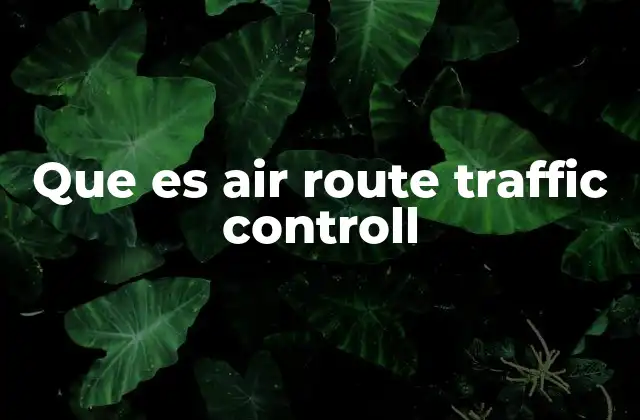 Que es Air Route Traffic Controll