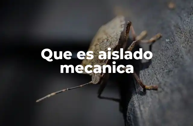 Que es Aislado Mecanica
