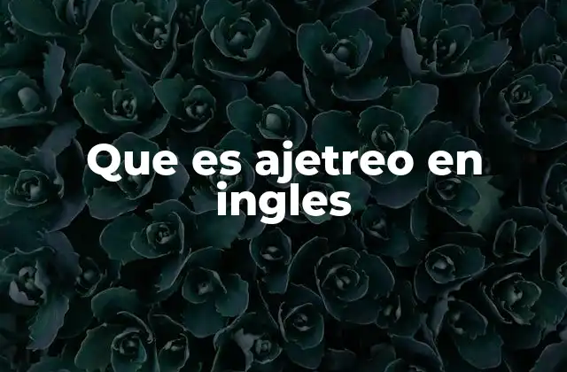 Que es Ajetreo en Ingles