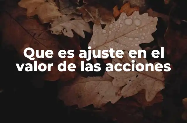 Que es Ajuste en el Valor de las Acciones