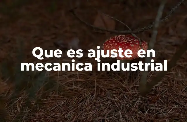 Que es Ajuste en Mecanica Industrial