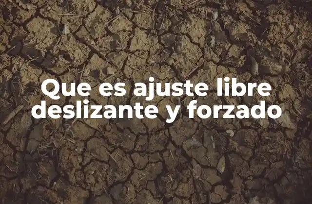 Que es Ajuste Libre Deslizante y Forzado