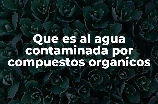 Que es Al Agua Contaminada por Compuestos Organicos