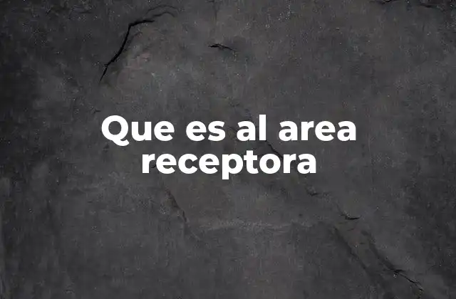 Que es Al Area Receptora