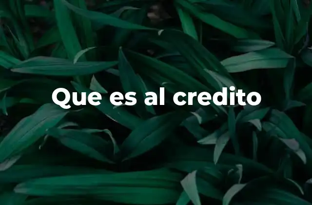 Que es Al Credito