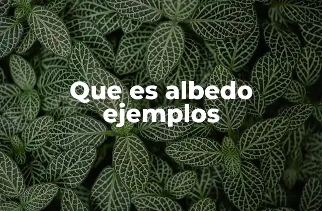 Que es Albedo Ejemplos