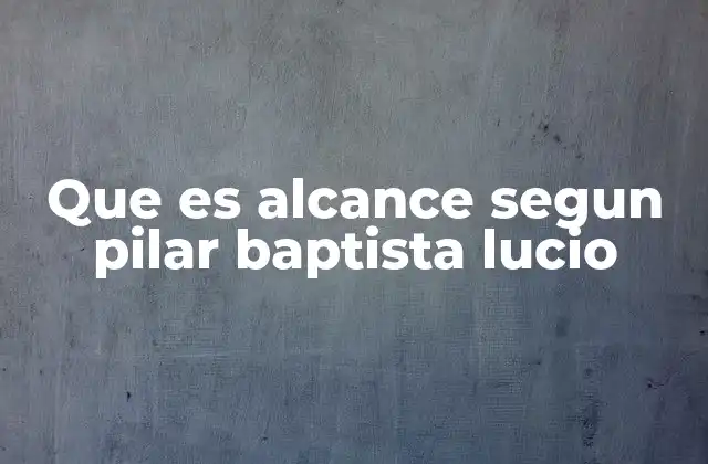 Que es Alcance Segun Pilar Baptista Lucio