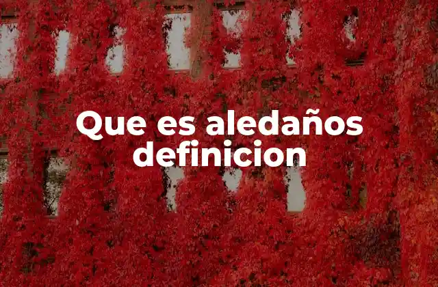Que es Aledaños Definicion