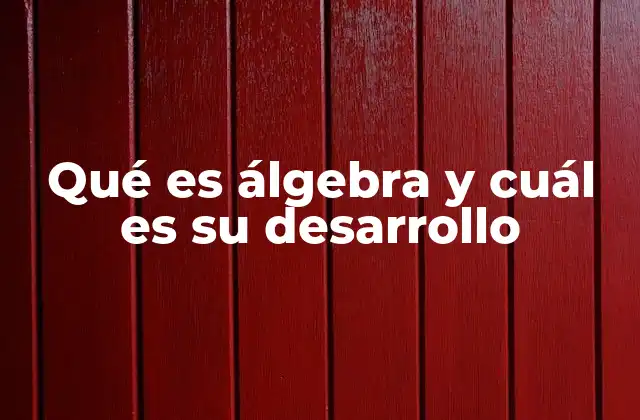 Qué es Álgebra y Cuál es Su Desarrollo