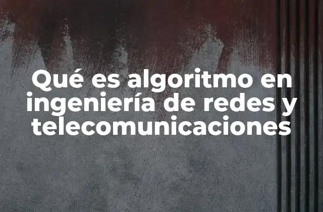 Qué es Algoritmo en Ingeniería de Redes y Telecomunicaciones