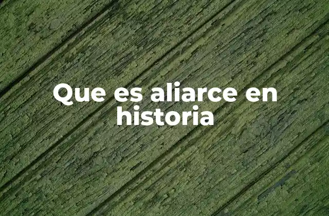 Que es Aliarce en Historia