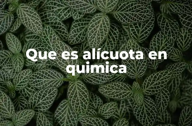 Que es Alícuota en Quimica