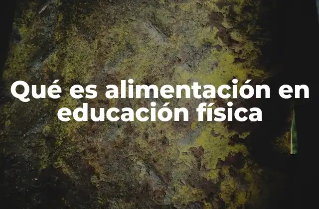 Qué es Alimentación en Educación Física