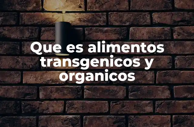 Que es Alimentos Transgenicos y Organicos