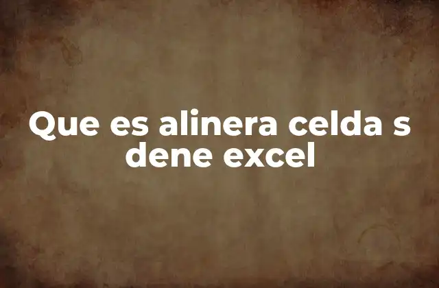 Que es Alinera Celda S Dene Excel