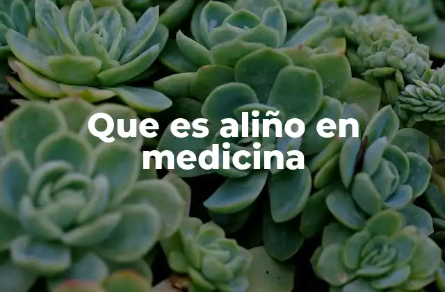 Que es Aliño en Medicina