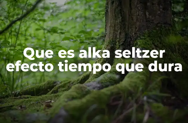 Que es Alka Seltzer Efecto Tiempo que Dura