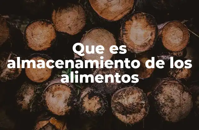 Que es Almacenamiento de los Alimentos