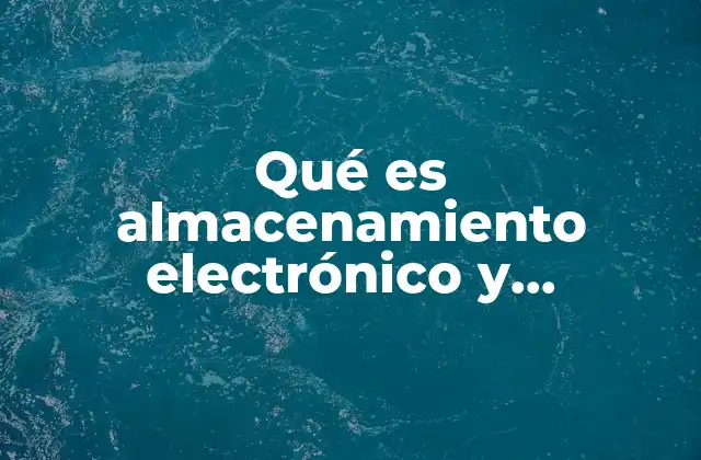 Qué es Almacenamiento Electrónico y Magnético Gráficas